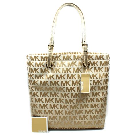 ebay michael kors gold logo bag|Michael Kors graphic logo purse.